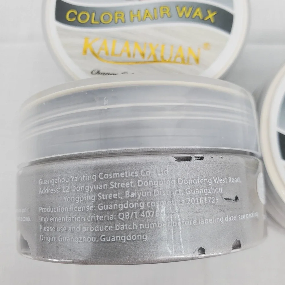 KALANXUAN Gray Color Hair Wax Temporary Hair Dye Styling Pomade Lot of 3 New‎